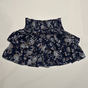 New with tags Altar'd State Navy Floral Smocked Tiered Skirt